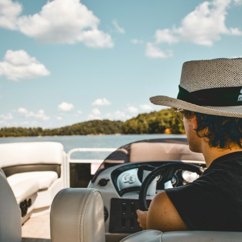 a person sitting in a car