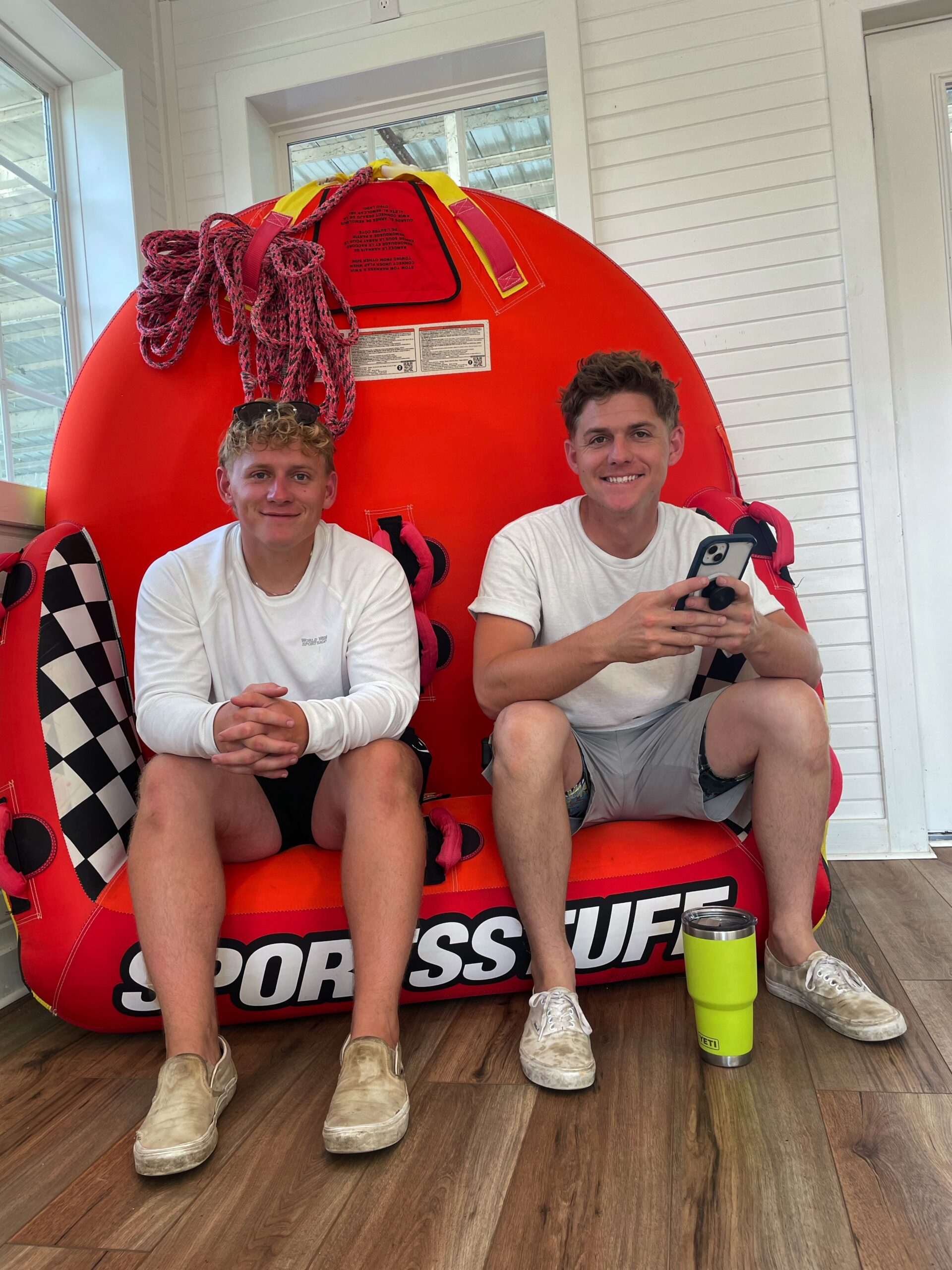 a man and a woman sitting on a couch